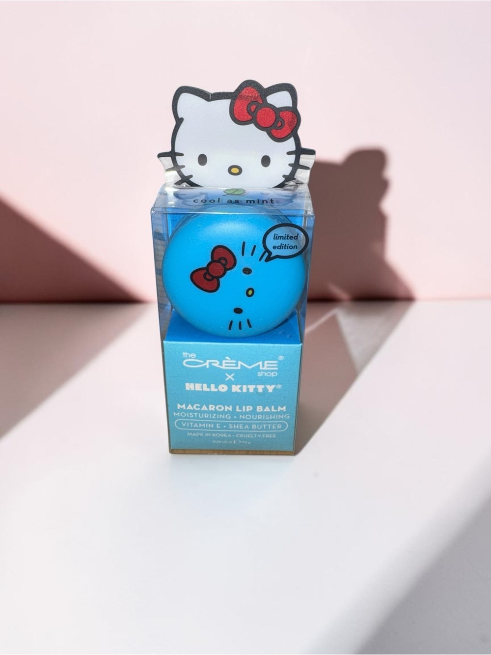 NEW The Crème Shop x Hello Kitty Cool As Mint Macaron Lip Balm Limited Edition